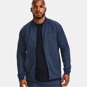 new • under armour double knit full zip bomber jacket